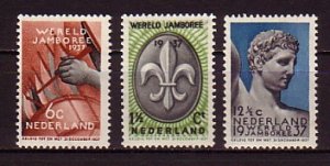 Netherlands, Scott cat. 206-208. Scouting Year issue. LH. ^