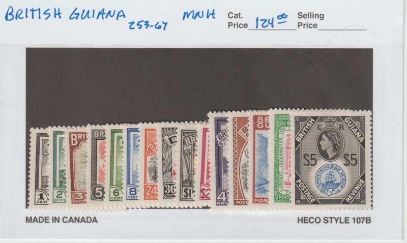 British Guiana 253-67 VF MNH