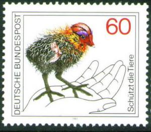 Germany Scott 1355 Mint No Gum MNG 1981 Wildlife protection