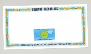 Grenada Grenadines #25-26 1v. imperf proof border & affixed map label proof