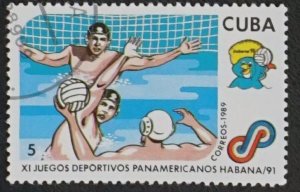 CUBA Sc# 3181  HAVANA PAN AMERICAN GAMES sports 5c Water Polo 1989 used cto