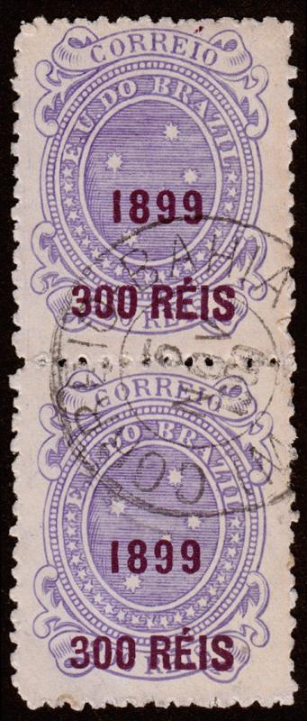 Brazil Scott 153 Pair (1899) Used F-VF, CV $29.00 C