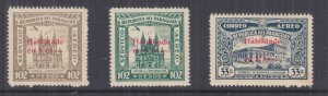 PARAGUAY, 1937 Air, Habilitado surcharge set of 3, lhm.