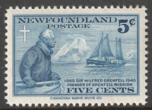 Canada Newfoundland Scott 252 - SG275, 1941 Sir Wilfred Grenfell 5c MH*