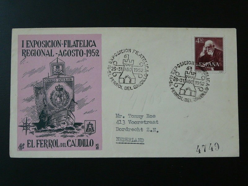 philatelic exposition Ferrol des Caudillo 1952 cover Spain 81726