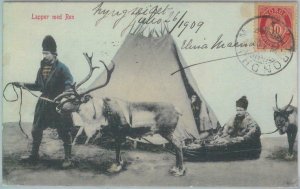 82095 - NORWAY - Postal History -   POSTCARD to FRANCE  1909  Lapland