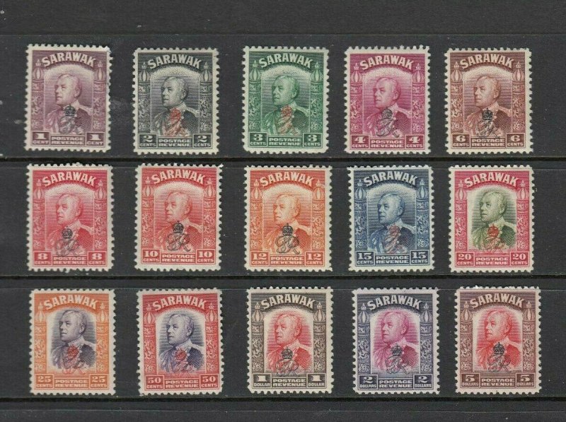 Sarawak 1947 Crown Colony Full Set. SG150 - SG164. (MLH)