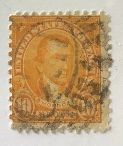 USA 1927 - Scott 642 used - 10c, James Monroe, precancel