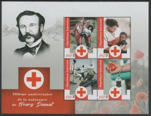 GABON - 2018 - Henri Dunant & Red Cross - Perf 4v Sheet - MNH -Private Issue