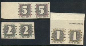 BRAZIL #C50-2v (Sanabria 81-3a) 1cr-5cr Airmails, Imperf Pairs, LH, signed, VF