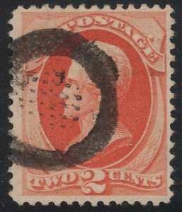 US Scott # 183 2c Jackson Fancy Cancel SON Patent Strike