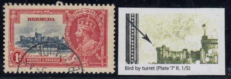 Bermuda, SG 94m, used (small crease) Bird by Turret variety