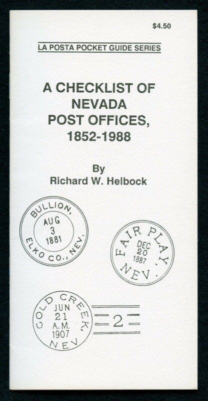 US La Posta Checklist of Nevada Post Offices by Richard Helbock