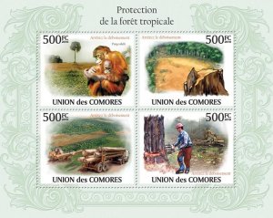 COMOROS - 2010 - Protection of Tropical Fish - Perf 4v Sheet - Mint Never Hinged