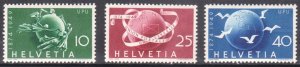 SWITZERLAND - 1949 75th ANNIVERSARY OF UPU UNIVERSAL POSTAL UNION 3V MH