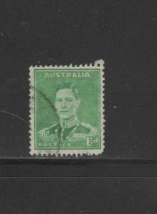 AUSTRALIA #168  1937  1 1/2p  KING GEORGE VI     F-VF USED