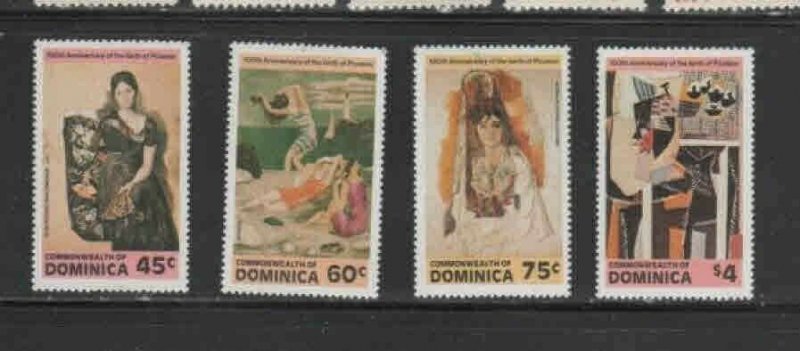 DOMINICA #739-742 1981 PICASSO PAINTINGS MINT VF NH O.G