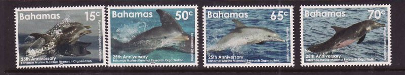 Bahamas-Sc#1449-52-unused NH set-Marine Mammal Research-Dolphins-2015-