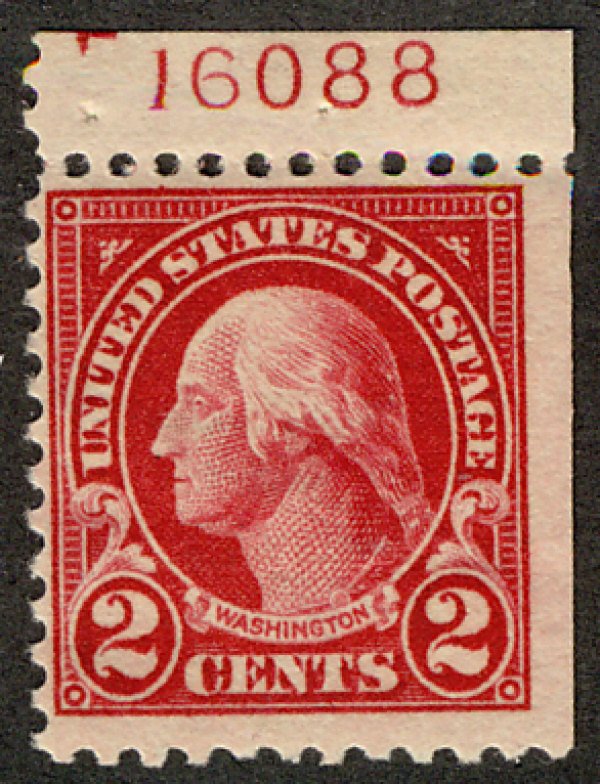US #554a PLATE NUMBER SINGLE, VF/XF mint hinged,  bid high and often as it is...