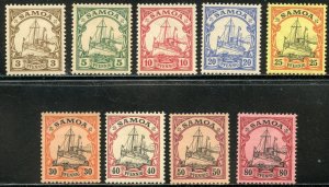 Samoa Scott 57-65 Unused/MNH - 1900 Kaiser's Yacht - SCV 14.70