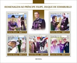 Guinea-Bissau - 2021 Prince Philip Tribute - Stamp Souvenir Sheet - GB210224a