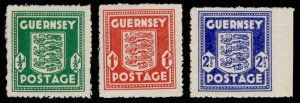 SG1-3, COMPLETE SET (1 one each value), M MINT. Cat £23. GUERNSEY