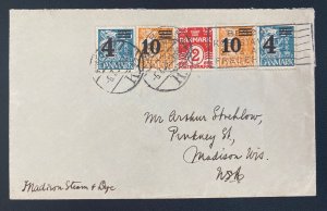 1934 Copenhagen Denmark Hotel England Cover To Madison WI Usa