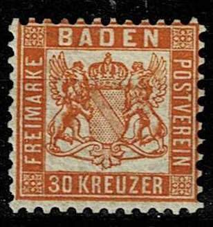 Baden 1862, Sc.#25,25a MH