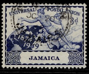 JAMAICA GVI SG147, 3d deep blue, FINE USED.