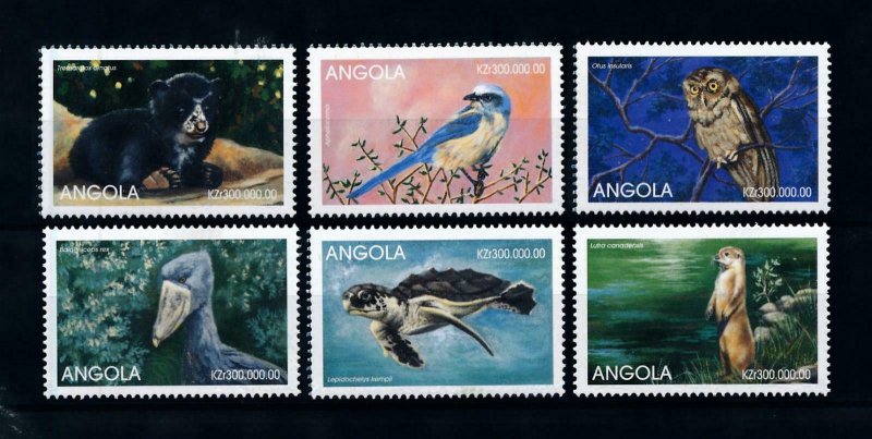 [101614] Angola 1999 Wild life bear birds owl turtle From sheet MNH