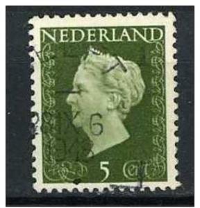 Netherlands 1947 Scott 286 used - 5c, Queen Wilhelmina 