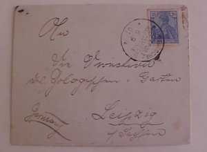 GERMAN AUSTRALISCHE  HAUPTLINIE 1901 SEPT 6 B/S LEIPZIG PROBABLY BOXER USE RARE