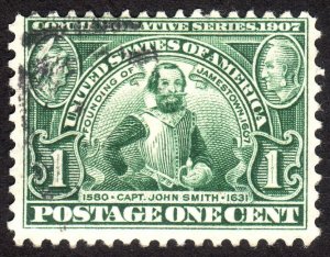 1907, US 1c, John Smith, Used, Sc 328