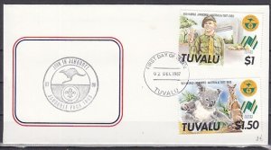 Tuvalu, Scott cat. 462-463 ONLY. Jamboree values. First day cover. ^