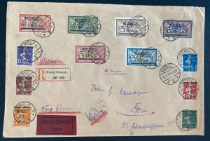 1922 Memel Cover To Bern Switzerland Provisional Stamp Sc#18-29
