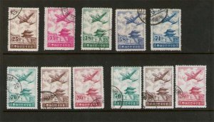 Korea 1954 Sc C12-C22 3 sets FU