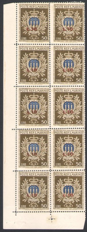 1946 San Marino, Sheetlet Assistant, Bf N°15, Perfect Without Fold , MNH