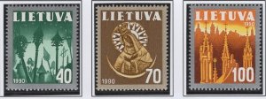 Lithuania 1991 MNH Sc 390-392 Set of 3 Religious Symbols