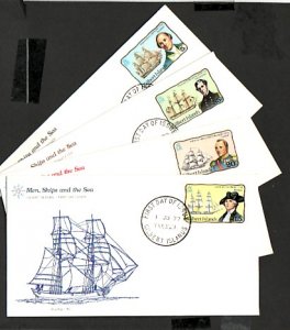 Gilbert IS., Scott cat. 296-299. Explorers issue on 4 First Day Covers. ^