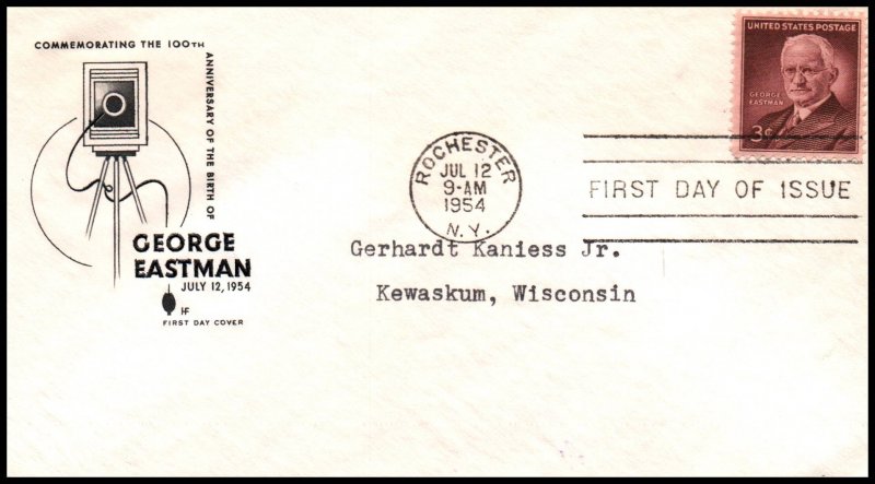 US 1062 George Eastman House of Farnam Typed FDC