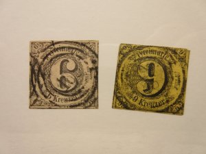 German States THURN and TAXIS Scott 45, 46 SMALL THINS USED Lot11 Cat $28.50