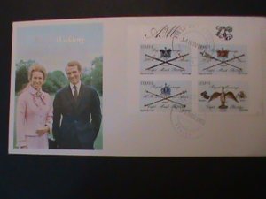 STAFFA-1973- ROYAL WEDDING-PRINCESS ANNIE  MINT FDC-VF EST. $12 RARE