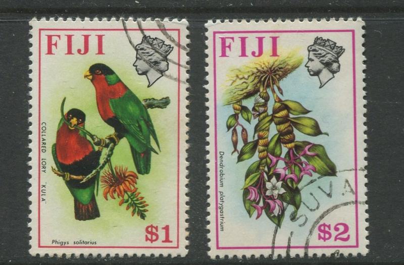 Fiji - Scott 319-320 - QEII Difinitive Issue -1971- FU - 2 Stamps $1 & $2