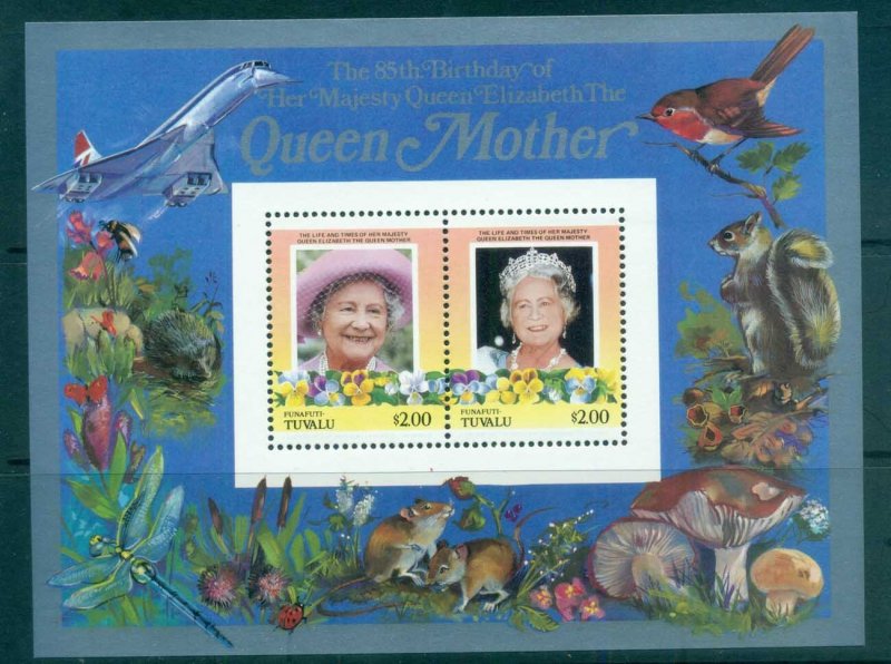 Tuvalu Funafuti 1986 Queen Mother 85th Birthday $2 MS MUH