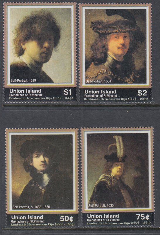 St Vincent Grenadines Union Island 310-313 Paintings MNH VF