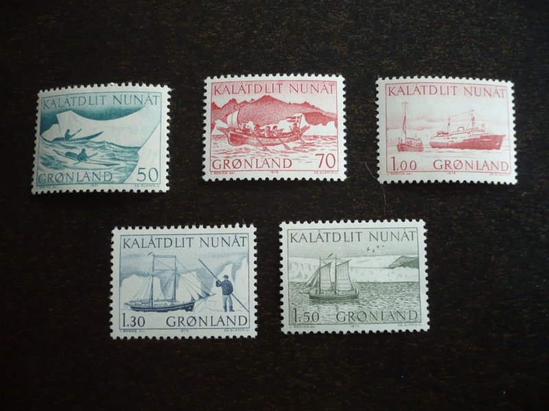 Stamps - Greenland - Scott# 78-79, 82-84- Mint Never Hinged Part Set of 5 Stamps