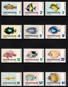 CHRISTMAS ISLAND 1968-70 Fish; Scott 22-33, SG 22-31; MNH