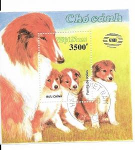 North Vietnam 1990 Dogs - Collies Souvenir Sheet sc# 2105 MNH