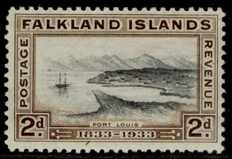 FALKLAND ISLANDS SG130, 2d black and brown, M MINT. Cat £17.