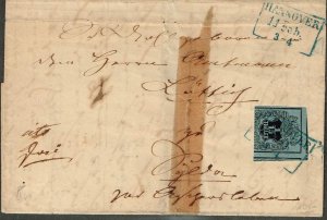 Hanover 1851,Sc.#5 used on cover